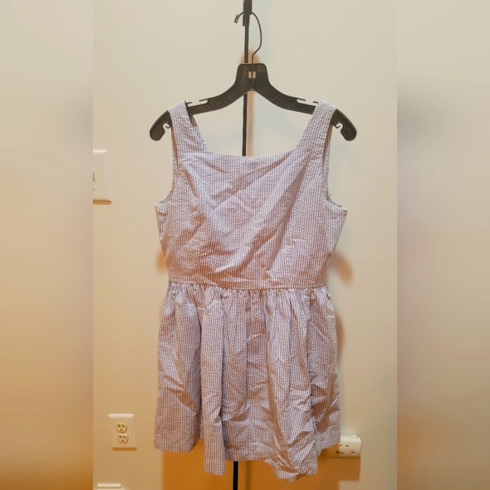 Blue seersucker dress